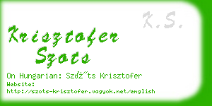 krisztofer szots business card